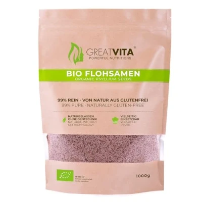 Abbildung von GreatVita ganze Bio Flohsamen 99% rein 1000 g