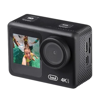 Abbildung von Trevi GO 2552 4K Action Kamera Sport WLAN mit Dual Display Rumpf Wasserdicht 30 Meter Aufnahmewinkel 360 Eingebautes Mikrofon Micro HDMI SD Akku