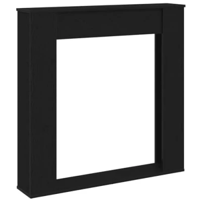Abbildung von vidaXL Kaminumrandung Schwarz Eichen Optik 100x20x100 cm Holzwerkstoff, Kamin Zubehör, Kaminrahmen, Kaminkonsole, Kaminzubehör, Kaminsims