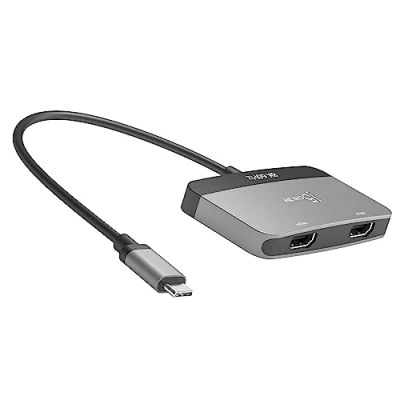 Abbildung von j5create 8K USB Typ C zu Dual HDMI Display Adapter Einzel 8K60/4K144 oder 4K60 Unterstützt MST Extended Modus, für Gamer und Profis, Geeignet Windows Laptop (JCA465)