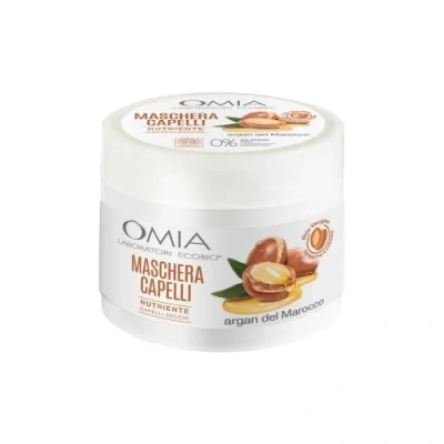 Abbildung von Omia, Maschera per Capelli Eco Bio con Olio di Argan, Trattamento Ristrutturante Fragili 250 ml