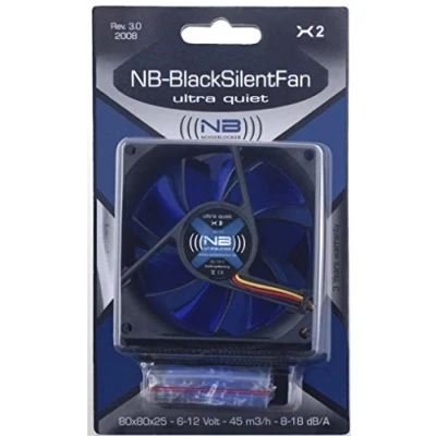 Abbildung von (((noiseblocker))) BlackSilentFan X 2 80x80x25mm 3Pin 4/12V 1800U/min 18dbA 45m3/h