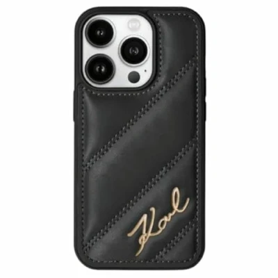 Abbildung von CG Mobile Karl Lagerfeld KLHCP13XPQDSMGK Hülle für iPhone 13 Pro Max 6.7&quot; Schwarz hardcase Diagonal Quilted Script