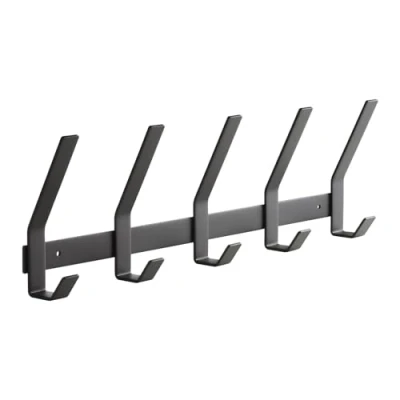 Abbildung von SO TECH® Hakenleiste Blackline ALBA schwarz pulverbeschichtet, (1 St), Länge 450 mm mit 5 Haken groß
