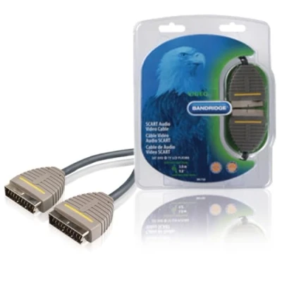 Abbildung von Bandridge Professionelles Scart Audio Video Kabel, 100% sauerstofffreies Kupfer, 24 K Gold, 3 m