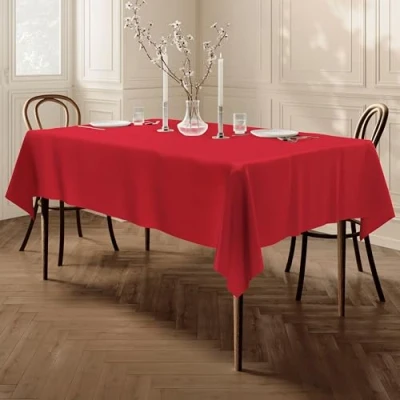 Abbildung von Qualitäts Tischdecke Textil Eckig 140 x 240 cm, Farbe wählbar Rot