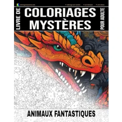 Abbildung von animaux fantastiques Livre de Coloriages Mystères pour adulte Coloriage par Numéro Art Thérapie Anti Stress: 20 à ... (Livres adulte)