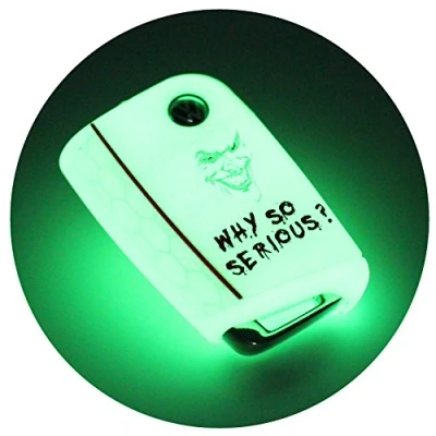 Abbildung von Schlüssel Hülle VB für 3 Tasten Auto Silikon Cover Schlüsselhülle Etui Schutzhülle (Joker Nachtleuchtend)