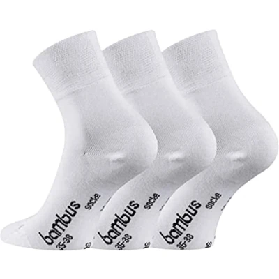 Abbildung von TippTexx 24 6 Paar Ökotex Bambus Socken, DIE Geruchs Killer mit ANTI LOCH GARANTIE (as3, numeric, numeric_47, numeric_50, regular, Kurzer Schaft Weiß)