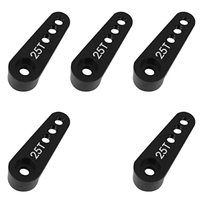 Abbildung von WANGCL 5 Stück 25T Servo Hupe Aluminium Horn Arm 28mm für 1/10 RC Car Crawler Monster Trucks kompatibel mit FUTABA GM995 GM996R schwarz
