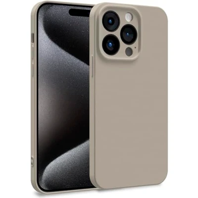 Abbildung von MyGadget Silikon Hülle kompatibel mit Apple iPhone 15 Pro Zweilagige Handyhülle Kameraschutz Cover Innenfutter &amp; außen Dunkelgrau