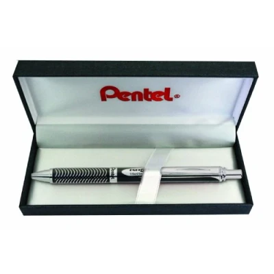 Abbildung von Pentel BL407A BOX EnerGel Liquid Gel Roller Sterling mit matt schwarzes Gehäuse, Strichstärke 0.35 mm, Kugeldurchmesser 0.7 schwarz, 1 Stück (1er Pack)