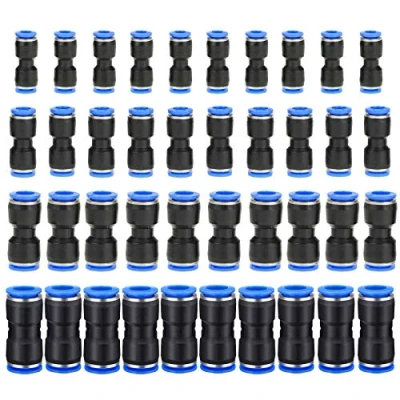 Abbildung von HUAZIZ 40 Stück Gerade Pneumatik Steckverbinder, Air Push Schnellbefestigungen, Pneumatische Fittings in Schnellkupplung Verbinder für Luft Wasser Schlauchanschluss 6mm/8mm/10mm/12mm