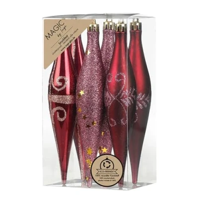 Abbildung von MAGIC by Inge Christbaumschmuck, Christbaumschmuck Eiszapfen 15cm Kunststoff 6er Set Bordeaux Red
