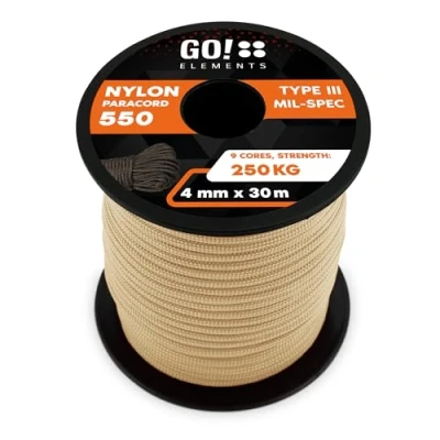 Abbildung von GO!elements Paracord 550 4mm Abspannleine, aus reißfester Nylonschnur
