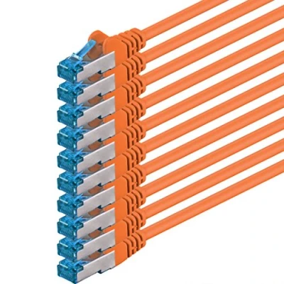 Abbildung von 1m CAT6a Netzwerkkabel orange 10 Stück CAT 6 A Patchkabel 10000 Mbit s SFTP PIMF 500 MHz kompatibel zu CAT5 CAT6 CAT7 DSL Internet Switch Router