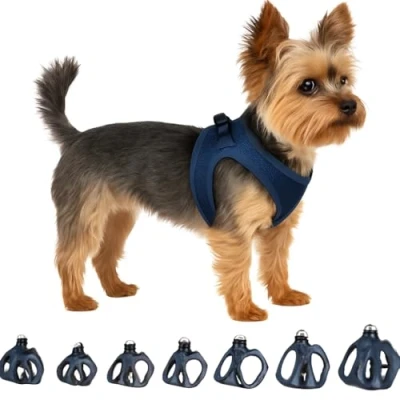 Abbildung von Flamingo Step Go Bento Geschirr Dunkelblau, XS (A:28 30 cm, B:30 32 3 mm), Komfortabel und Verstellbar, Ideal für Zwergspitz, Malteser, Havaneser, Toy Pudel usw.