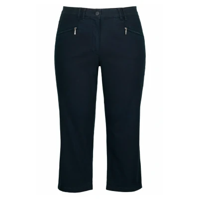 Abbildung von Ulla Popken Damen Mony, Wadenlang, Zipptaschen, Stretch Hose, Marine, 38W / 32L EU