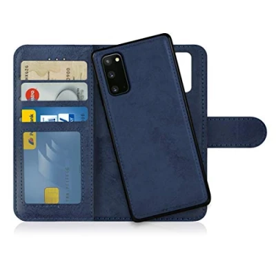 Abbildung von MyGadget Flip Case für Samsung Galaxy S20 [ abnehmbare Magnet Hülle ] Handyhülle aus Kunstleder Klapphülle mit Kartenfach Schutzhülle in Dunkelblau