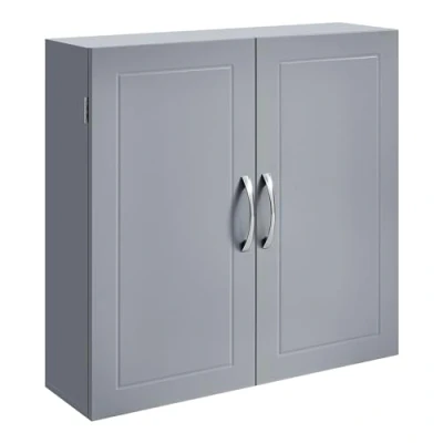 Abbildung von VASAGLE Badezimmerschrank, Badschrank, wandmontiert, 18 x 60 cm, Wandschrank mit verstellbaren Ablagen, taubengrau BBC320P36