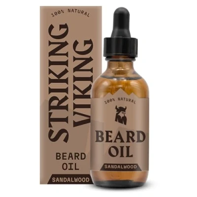 Abbildung von Striking Viking Bartöl Conditioner mit Sandelholzduft natürliche Bio Formel Teebaum , Argan und Jojobaöl für Männer fördert das Wachstum, macht weich spendet Feuchtigkeit