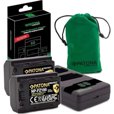 Abbildung von PATONA Protect NP FZ100 Kamera Akku 2X (2400 mAh) inkl. V1 Gehäuse mit PD Performance USB Laden 161858 (1500 mA)