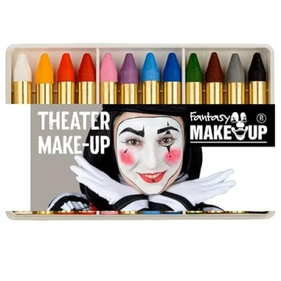 Abbildung von NEU Kinderschminke Karneval Theater Make Up / Creme Schminkstifte auf Fettbasis, in Kunststoffbox, 12 Stück