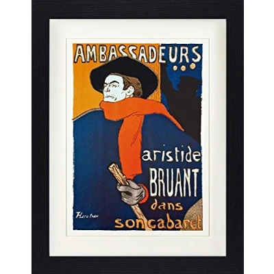 Abbildung von 1art1 Henri De Toulouse Lautrec Poster Aristide Bruant Dans Son Cabaret Gerahmtes Bild Mit Edlem Passepartout Wand Bilder Im Bilderrahmen 40x30 cm