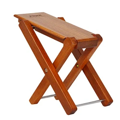 Abbildung von Gitarren Fußbank Massivholz Gitarrenpedal 4 stufig verstellbares klappbares Holz Pedal