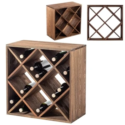 Abbildung von KADAX Weinregal aus Holz, 60 x 30.5 cm, Großes Flaschenregal für viele Weinflaschen, rustikaler Weinständer, platzsparendes Regal Flaschen, Stabiler Weinschrank, Made in EU