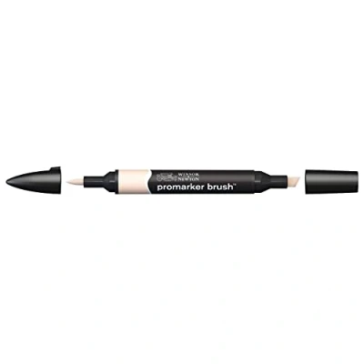 Abbildung von Winsor &amp; Newton 0204186 BrushMarker (Für Zeichnungen, Kalligraphie, Design und Layouts, streifenfreies Zeichnen mit Keil Pinselspitze) satin