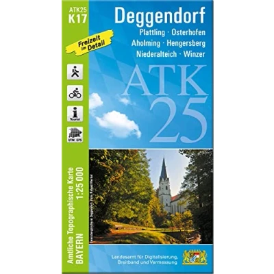 Abbildung von ATK25 K17 Deggendorf (Amtliche Topographische Karte 1:25000): Plattling, Osterhofen, Aholming, Hengersberg, Niederalteich, Winzer (ATK25 Amtliche 1:25000 Bayern)