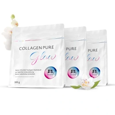 Abbildung von COLLAGEN PURE Glow 100% reines Kollagen Pulver mit 15g pro Portion Pulver, 1500 g