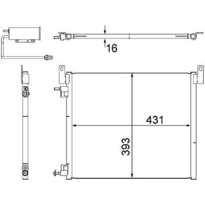 Abbildung von MAHLE ORIGINAL AC 499 000S Klimakondensator mit Trockner 12 8,7 431 OPEL: Vectra C Caravan, Signum CC, SAAB: 9 3 Kombi, Cabrio