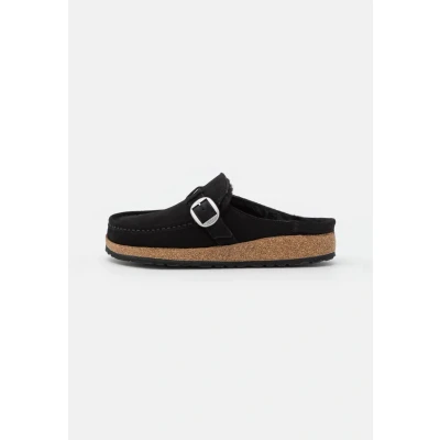 Abbildung von Birkenstock Buckley Shearling Narrow Pantolette flach, Damen, Größe: 37, Black Schuhe