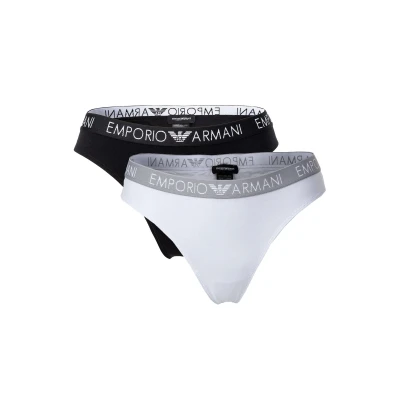Abbildung von Emporio Armani Slip Damen Thongs 2er Pack Slips, Stretch Cotton