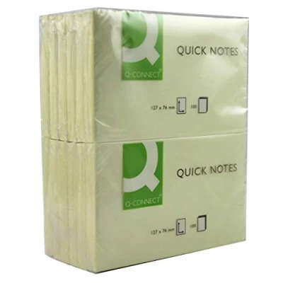 Abbildung von Q Connect 75 x 125 mm Quick Note wiederverwendbar Pad Gelb (12 Stück)