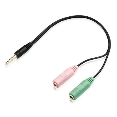 Abbildung von Adapter PC Headset 2 mal 3,5 mm Buchse an 4 poliger Stecker
