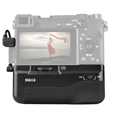 Abbildung von Batteriegriff für Sony Alpha A6300 &amp; A6000 mit Funk Timer Fernbedienung MK Pro Akkugriff perfekt Hochformat