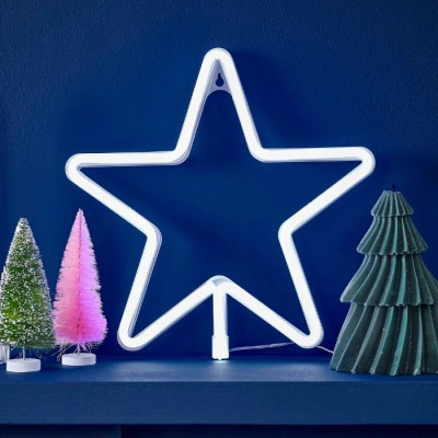 Abbildung von Neonlampe Stern weiß Merry and Bright Ginger Ray