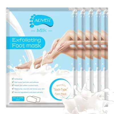 Abbildung von ALIVER Fußmaske Fußpflege Anti Hornhaut Socken Milk Soft Aliver, 5 tlg.