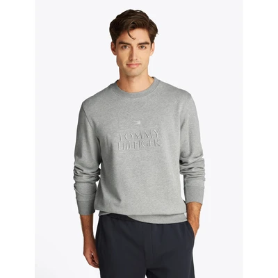 Abbildung von Tommy Hilfiger Embro LOGO Sweatshirt, Herren, Größe: Small, Light grey heather