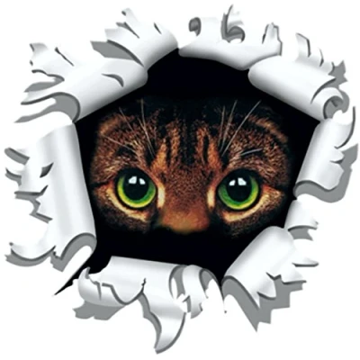 Abbildung von carstyling XXL Aufkleber Einschussloch 170 mm Motiv Katze
