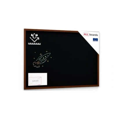 Abbildung von ALLboards Kreidetafel Wasserfest mit lackiertem Holzrahmen 180x120cm, Schwarz, Schreibtafel, Kreide