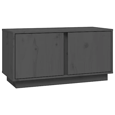 Abbildung von vidaXL TV Schrank Lowboard Möbel Tisch Board Sideboard Fernsehtisch Fernsehschrank HiFi Wohnzimmer Grau 80x35x40,5cm Massivholz Kiefer