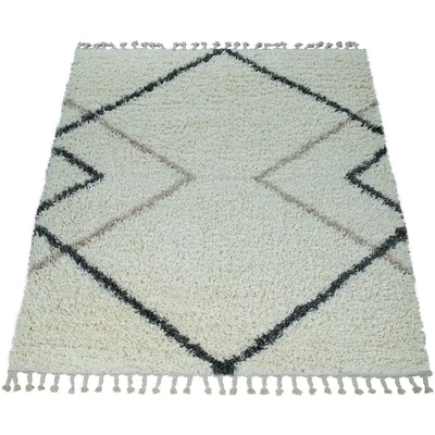 Abbildung von Paco Home Hochflor Teppich &quot;Helsinki 530&quot;, rechteckig, weicher Shaggy, Scandi Design, mit Fransen
