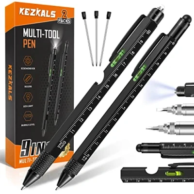 Abbildung von KEZKALS Geschenke für Männer, Ostergeschenke Männer Erwachsene, 2pack 9 IN 1 Kugelschreiber, Männergeschenke, Vatertag Geschenk, Geburtstagsgeschenk Gadgets Vatertagsgeschenk Papa