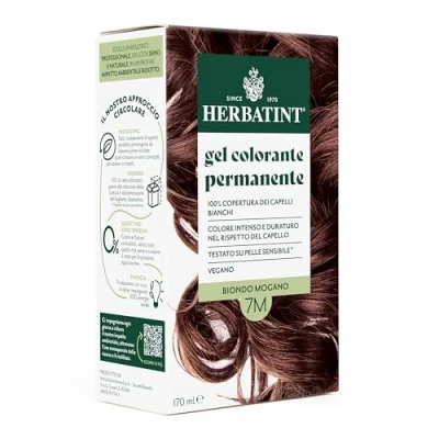 Abbildung von Herbatint 7M Permanentes Haarfärbe Gel, Mahagoniblond, 170 ml, ohne Ammoniak, 100% Abdeckung für weißes Haar, empfindliche Haut, mit 8 natürlichen Bio Extrakten