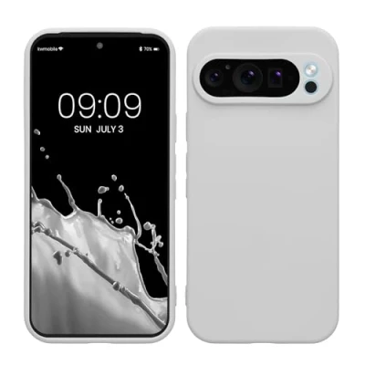 Abbildung von kwmobile Handyhülle kompatibel mit Google Pixel 9 Pro Hülle Handy Case aus weichem Silikon in Weiß matt