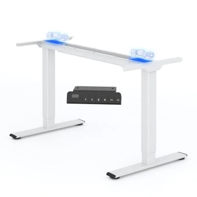 Abbildung von FLEXISPOT Höhenverstellbarer Schreibtisch Gestell, Elektrisch Tischbeine mit 2 Motoren &amp; LED Höhenanzeige 4 Speicherfunktionen, höhenverstellbares Tischgestell, Weiß